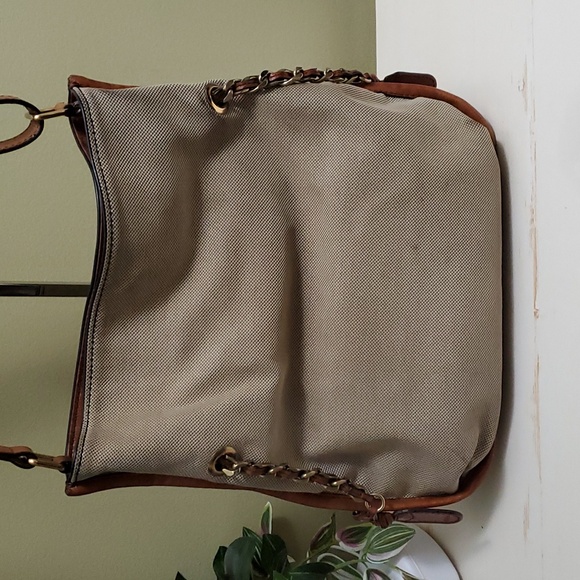 Chloé | Canvas and Tan Leather Shoulder/Crossbody Bag - Picture 7 of 15